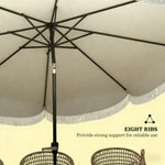 Vented Patio Table Umbrella with Crank and Push Button Tilt