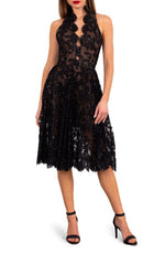 HELSI Sophia Embroidered Lace Dress in Black, Size Small Regular