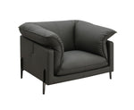 Tadi Top Grain Leather Chair - Black
