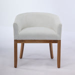 Mid Century Modern Upholstered Barrel Dining Chair with Arms