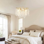 6-Light Chandelier Crystal Ceiling Lamp in Gold