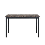 Furniture 5 Piece Metal Dinette Set with Faux Marble Top - Black