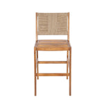 4 Pieces Natural Outdoor Bar Stool Solid Acacia Wood and Woven Wicker