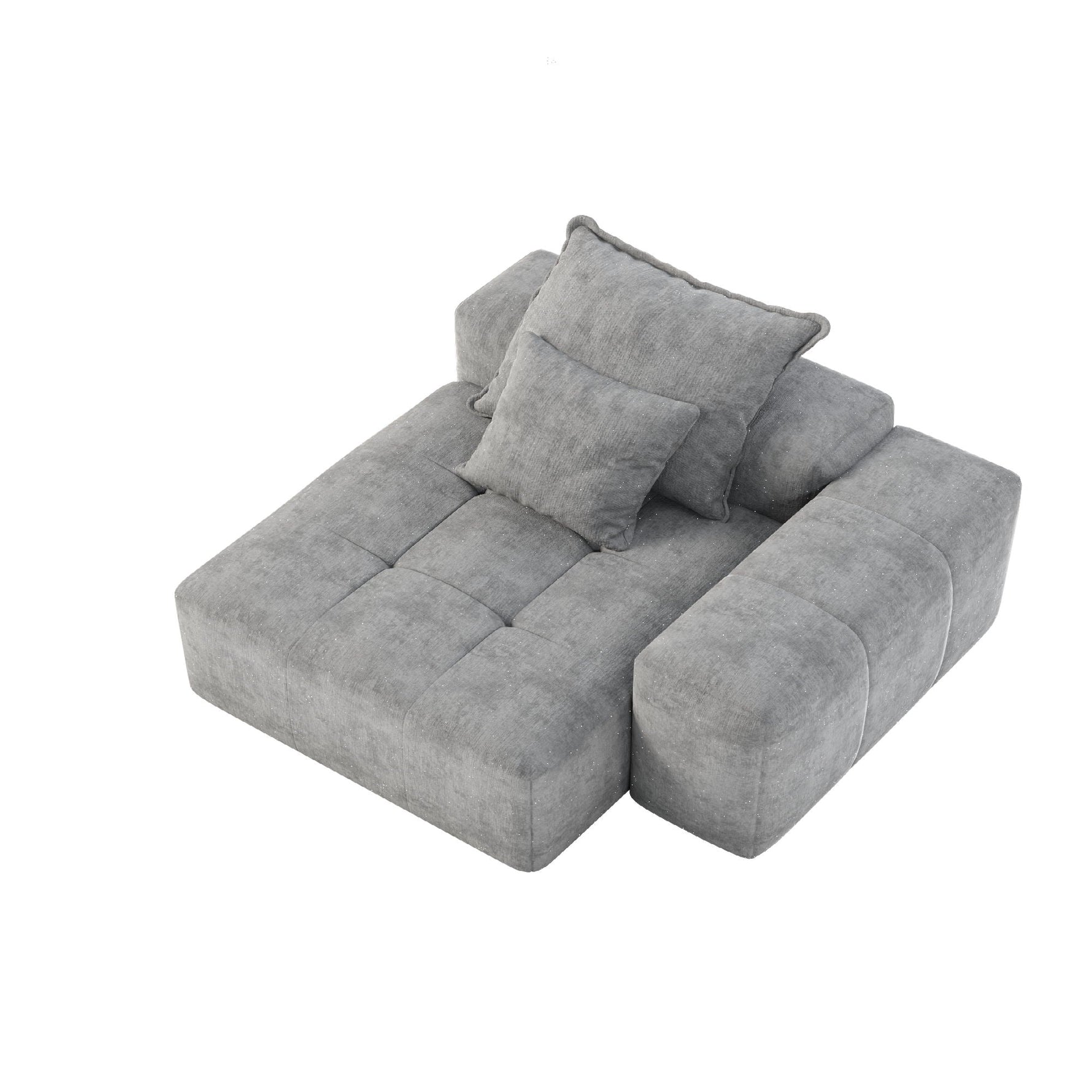 Modern Oversized Modular Sectional Sofa with Sparkling Chenille Fabric