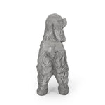 Charming Cocker Spaniel Dog Statue Bench Gray Magnesium Oxide