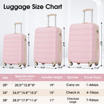 3 Piece Luggage Set Hardside Spinner Suitcase with TSA Lock
