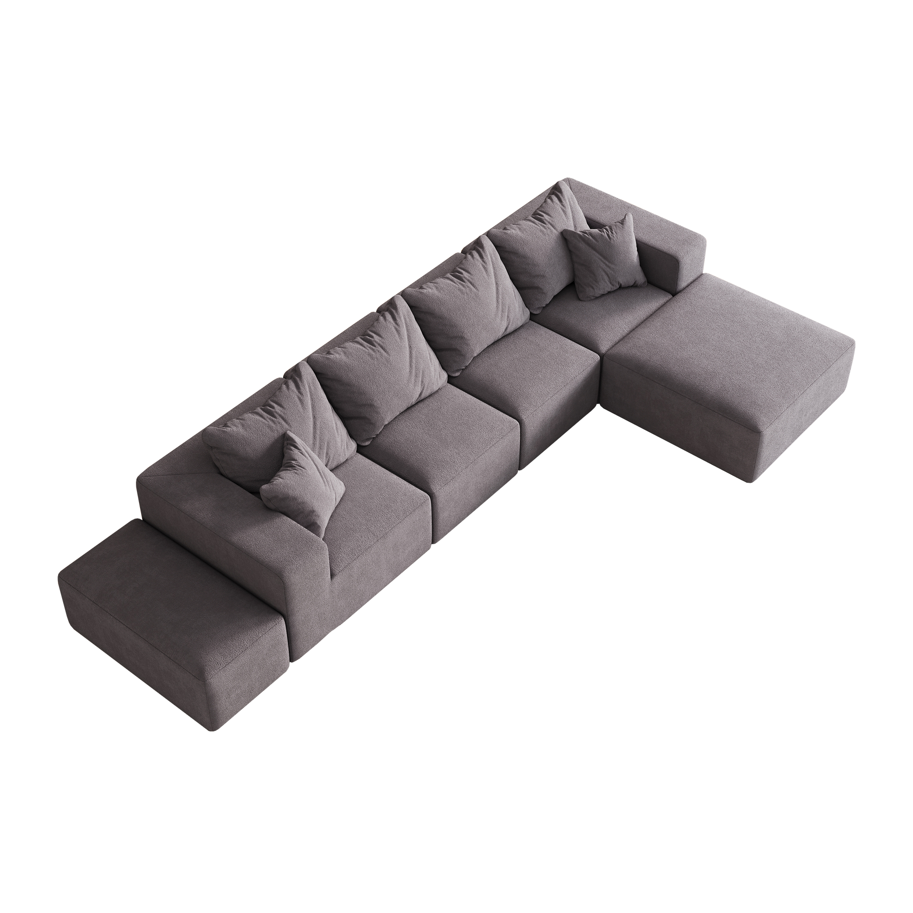 Modern Upholstered Sectional Boneless Couch Set