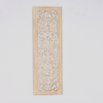 20” x 63” Hand-Carved Wooden Wall Panel – Rustic Antique Mandala Design