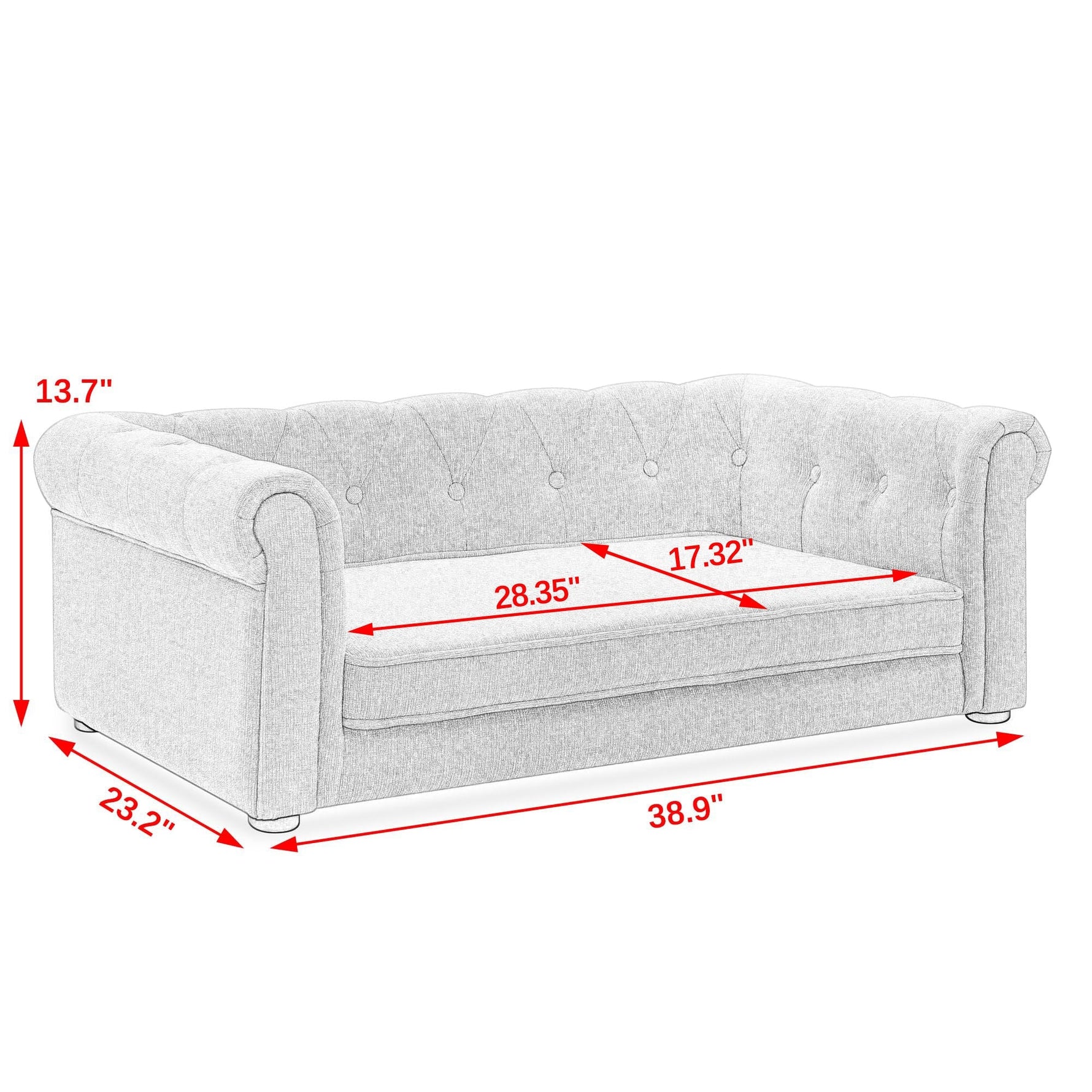 Modern Elegant Rectangle Elevated Pet Bed