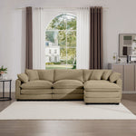 Modern Oversized Modular Cushion Sofa With Ottoman, Low Back, Deep Seating Sofa Set