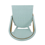 29.5' Outdoor PE Rattan and Aluminum French Barstools, Set of 2