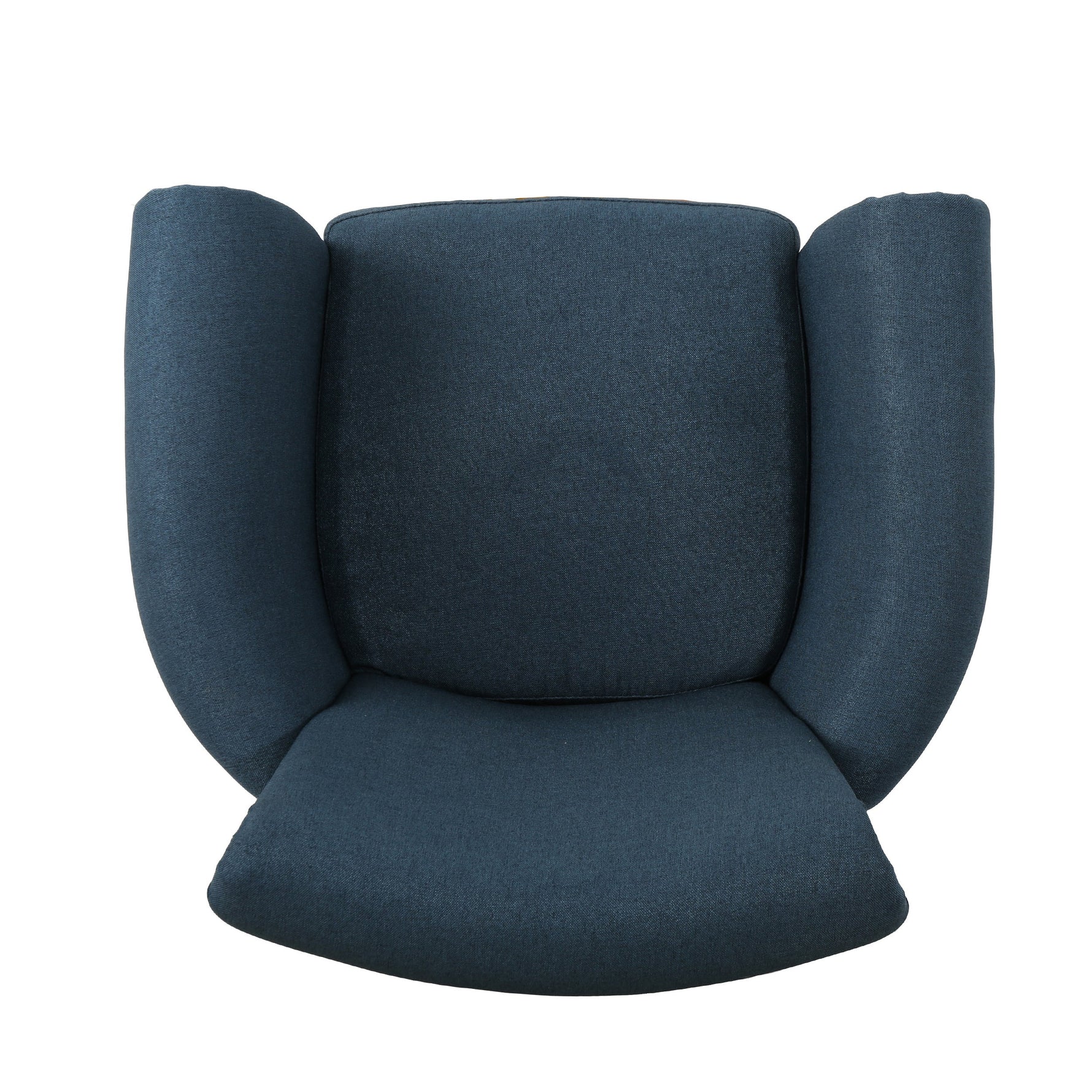 Elegant Navy Blue Fabric Club Chair with Nailhead Trim and Birch Wood Legs