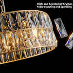 18' Golden Modern Crystal Drum Chandelier - 6-Light Pendant Lighting