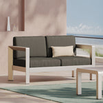 Outdoor Aluminum Loveseat – Low-Profile Patio Seating with Deep Cushions