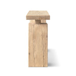 Calder 60' Solid Reclaimed Elm Plinth Console Table, Heritage Light Natural Brown