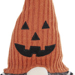 23.5" Seated Jack-O'-Lantern Gnome With Striped Limbs and Faux Fur Beard