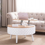Round Coffee Table with Lift-Top Storage