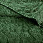 3 Piece Velvet Quilt Set Green Full/Queen