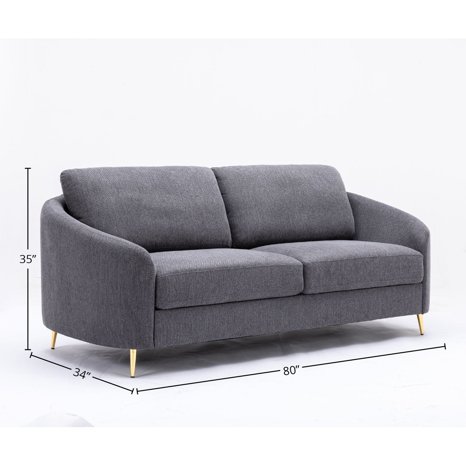 Yuina Linen Sofa in Gray