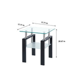 Luxury Modern Tempered Glass Coffee Table with 2 Layers