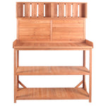 TOPMAX 65' Large Wooden Farmhouse Rustic Outdoor Potting Bench Table