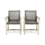 Outdoor Dining Chair Acacia Wood Frame (Set of 2)