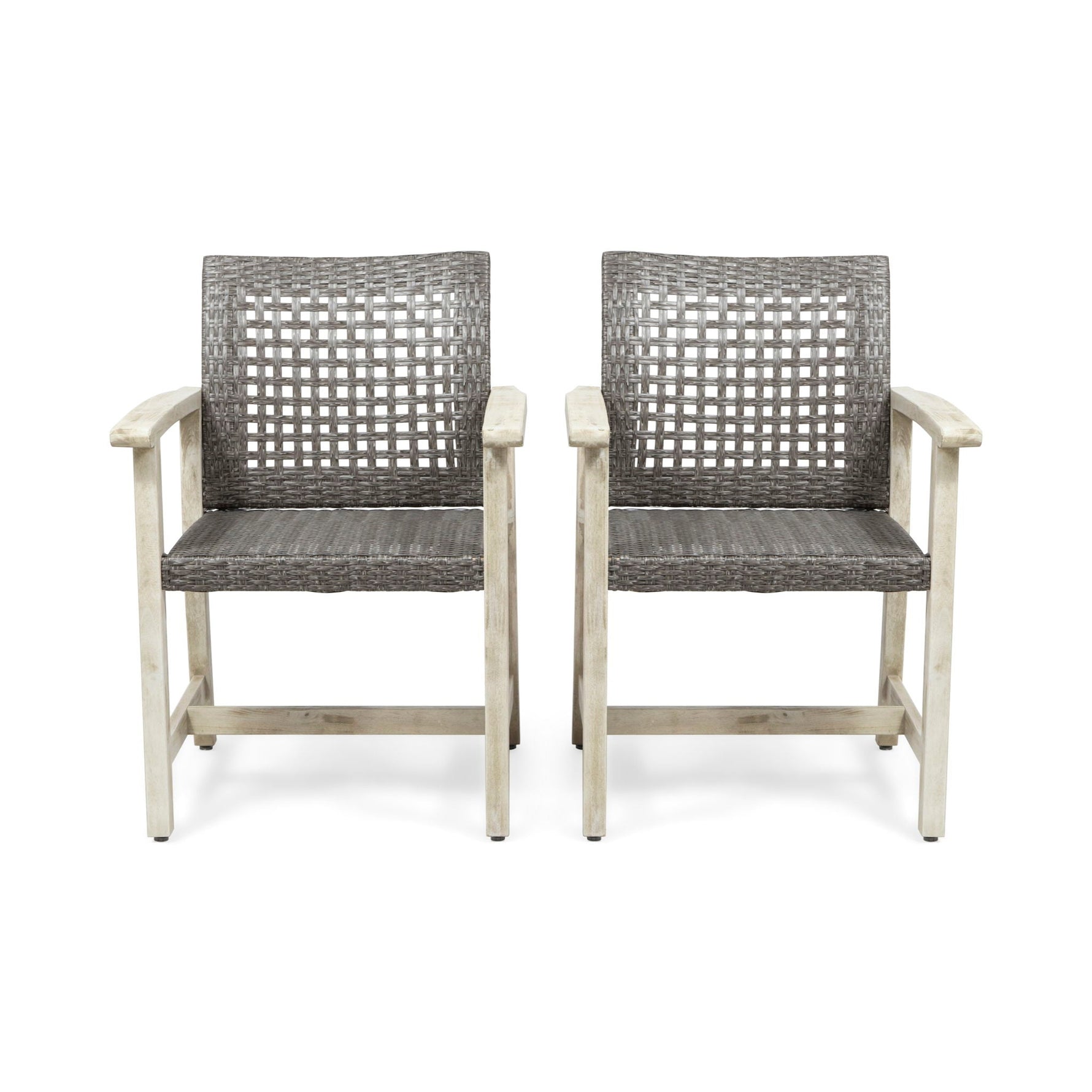 Outdoor Dining Chair Acacia Wood Frame (Set of 2)