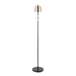 Metric Industrial Floor Lamp in Black and Antique Brass