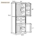 Multi Functional Storage Cabinet With Adjustable Shelves, 2 Drawers, Door Shelves