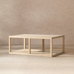 Ellis 48" Reclaimed Wood Open Frame Coffee Table with Lower Shelf