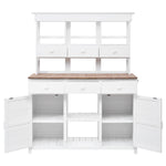 TOPMAX 65.7" Tall Garden Potting Bench Table with Hutch