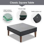 4-Piece Outdoor Wicker Sofa Set with Colorful Pillows