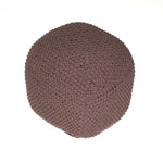 Semi Rounded Pouf Cable Knitted Perfect Seating