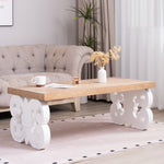Ornate Wood Coffee Table – 47" Rectangular Farmhouse Style Table