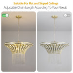 8-Light 23.6' Wide Crystal Waterfall Chandelier