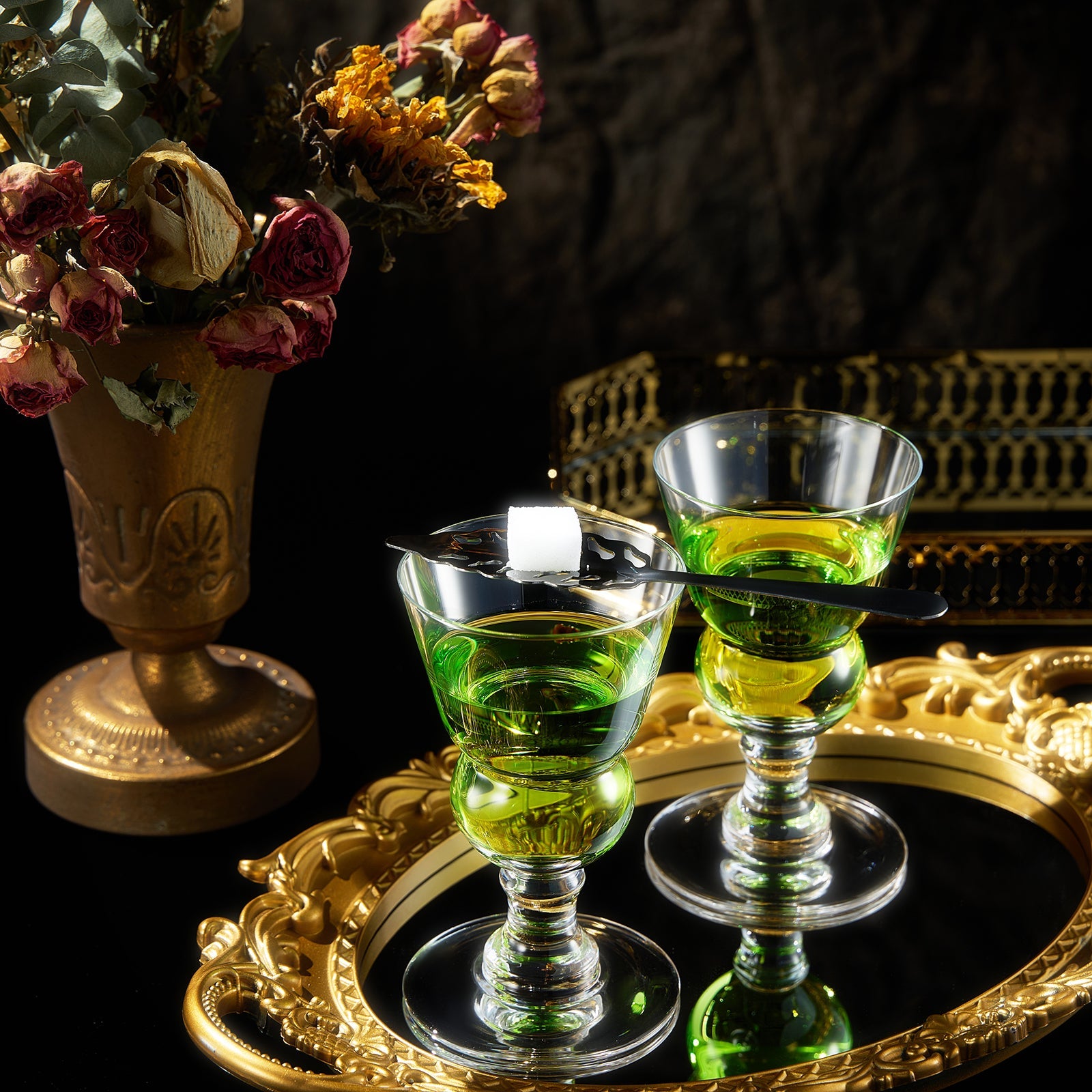 Specialty Absinthe Cocktail Glassware with Spoon, Set of 2