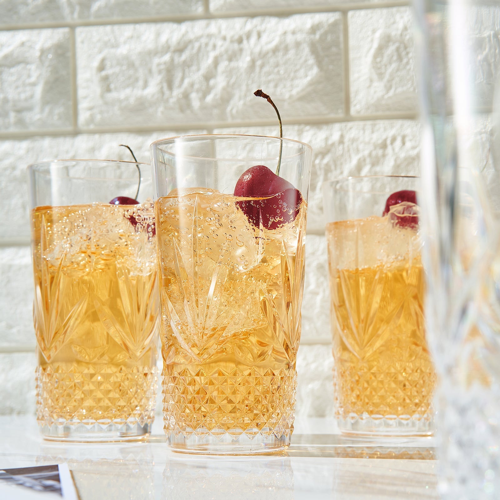 Onix Acrylic Crystal Highball Glassware, Set of 4