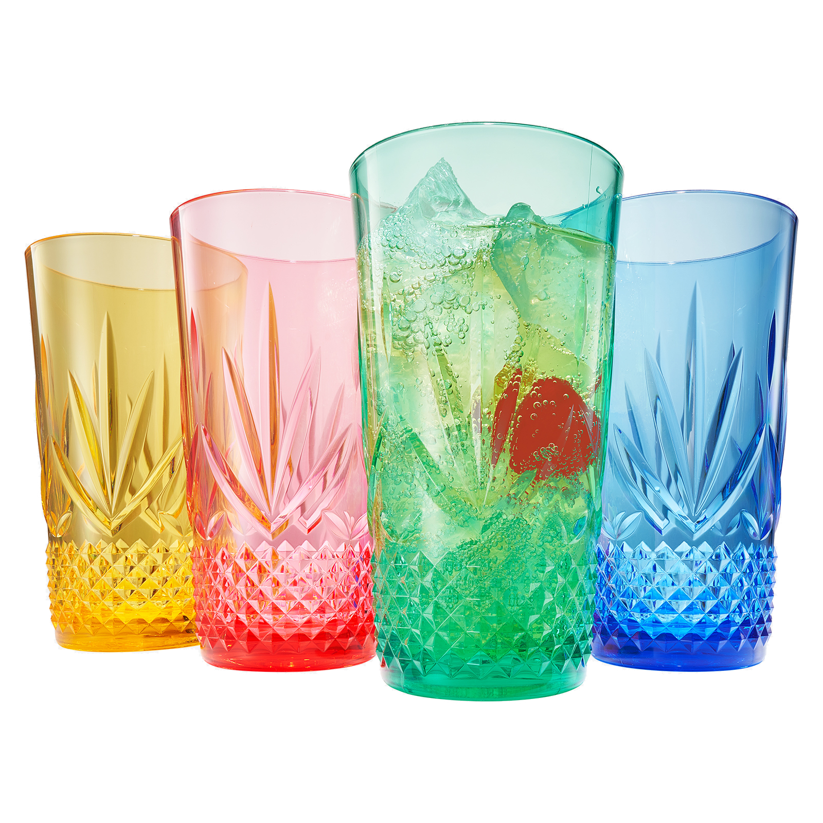 Onix Acrylic Crystal Highball Glassware, Set of 4