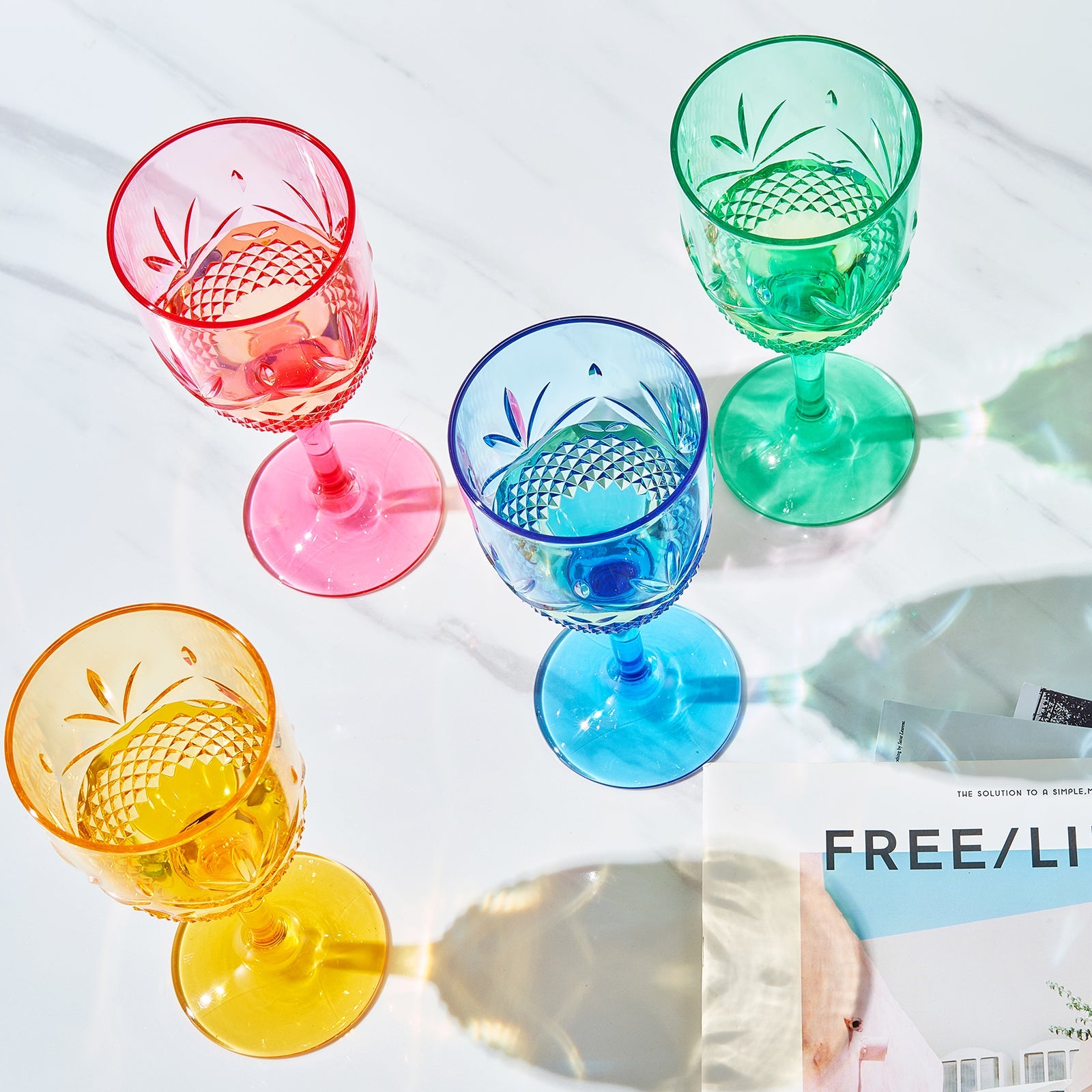 Onix Acrylic Crystal, Stemmed Wine Glassware, Set of 4