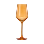 Rhea Stemmed Wine Glassware, Set of 6, Amber