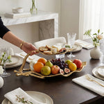 Gold Leaf 2 Tier Serving Centerpiece Tray