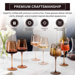 Venus Wine Glasses, Set of 6, Brown Shades 22.3oz Glass Tall