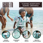 Floating Jackets with Sleeves for Bool or Beach | 1-3 Years | Crocodile