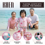Floating Jackets with Sleeves for Bool or Beach | 1-3 Years | Pink Mermaid