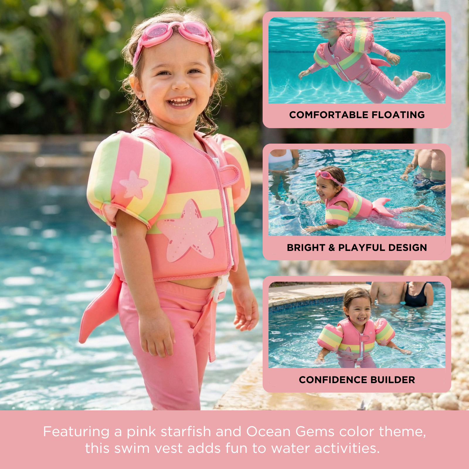 Floating Jackets with Sleeves for Bool or Beach | 1-3 Years | Ocean Gems
