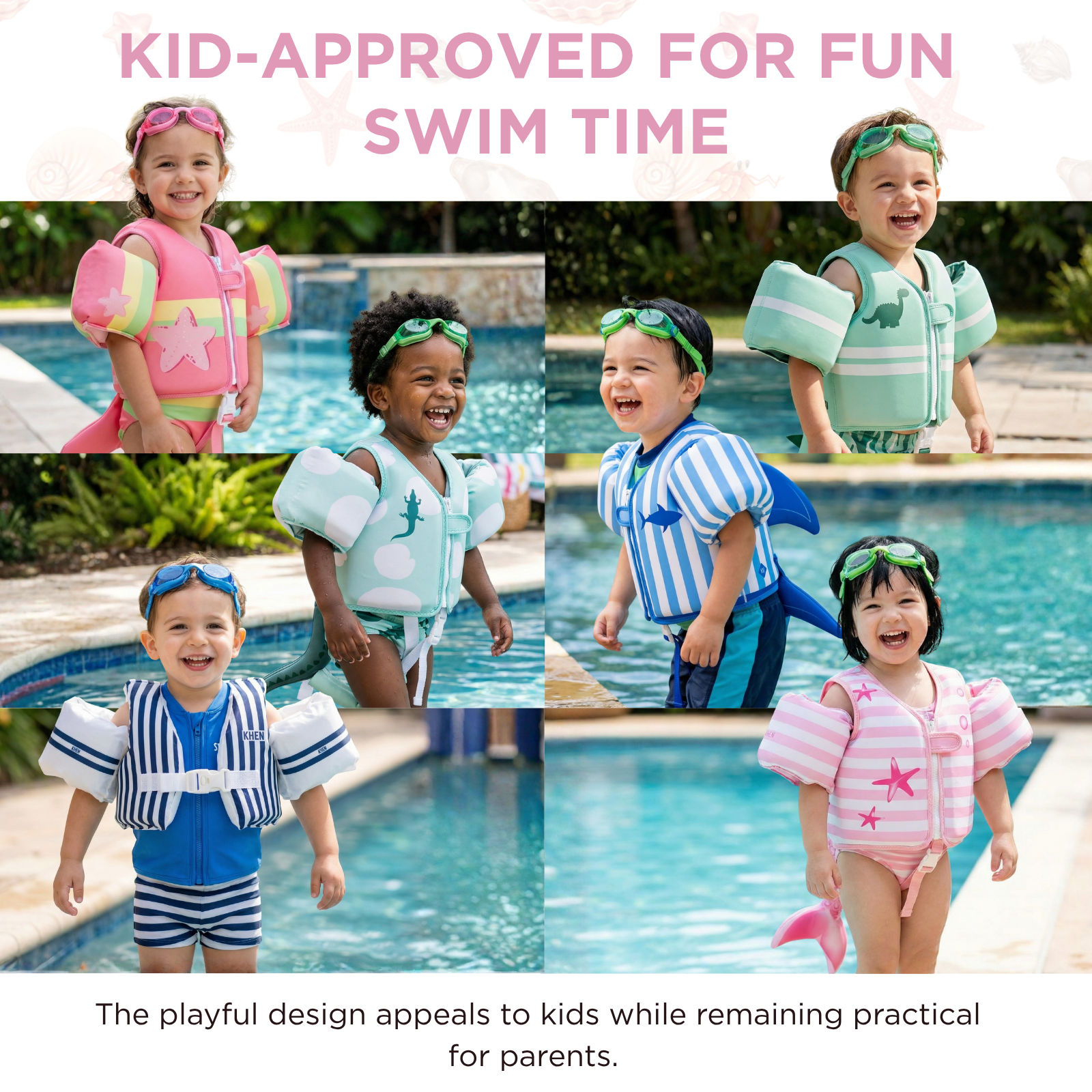 Floating Jackets with Sleeves for Bool or Beach | 1-3 Years | Ocean Gems