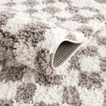 Kieu Taupe Checkered Plush Rug