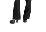 Steve Madden Waverly Sequin Stripe Kick Flare Pants Black