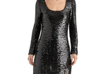 Steve Madden Charity Long Sleeve Sequin Dress Black