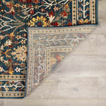 Neola Navy Blue Damask Area Rug
